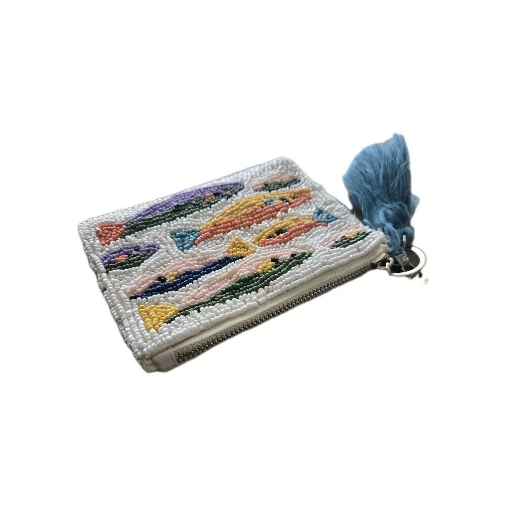 New Beaded Coin Purse Fish Sardine India Coin Purse Key Case
